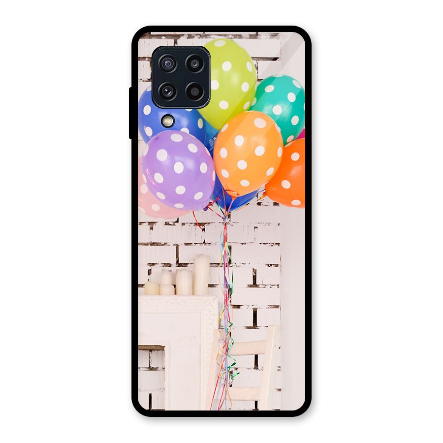 Party Balloons Glass Back Case for Galaxy M32