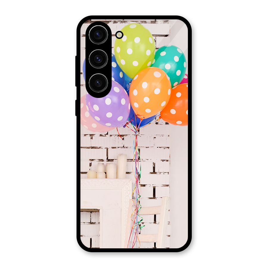 Party Balloons Glass Back Case for Galaxy S23 Plus