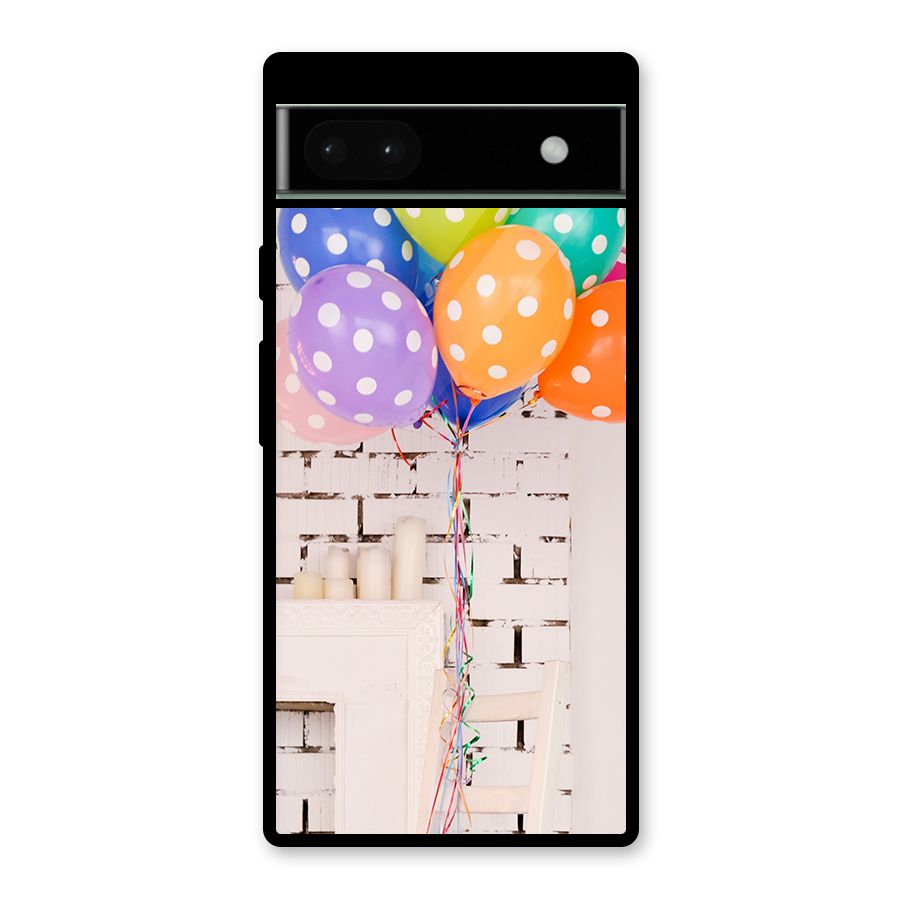 Party Balloons Glass Back Case for Google Pixel 6a