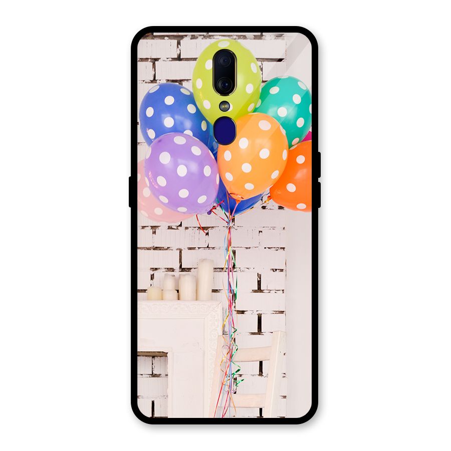 Party Balloons Glass Back Case for Oppo F11