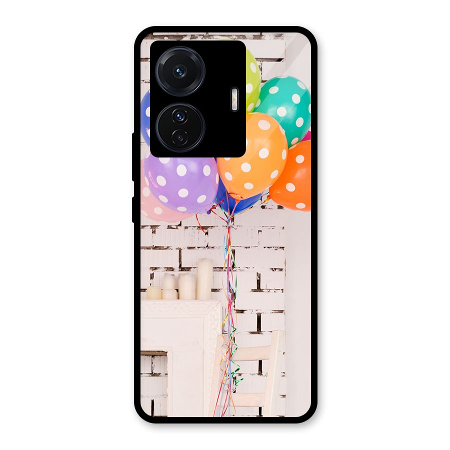 Party Balloons Glass Back Case for Vivo T1 Pro