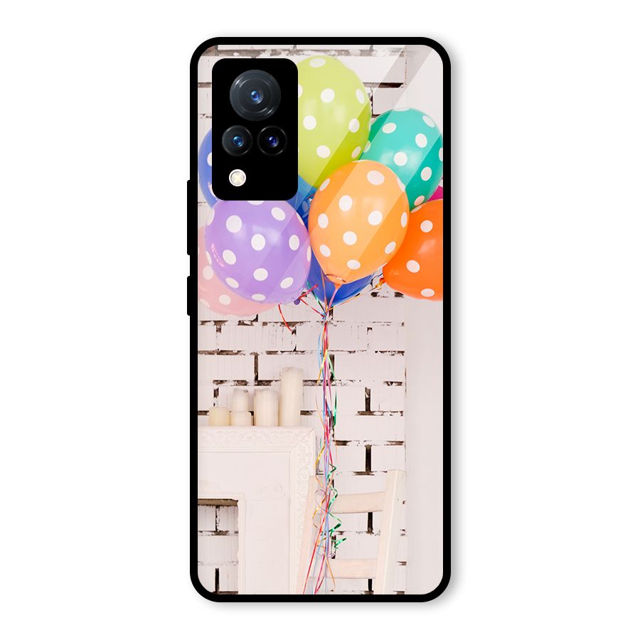 Party Balloons Glass Back Case for Vivo V21 5G