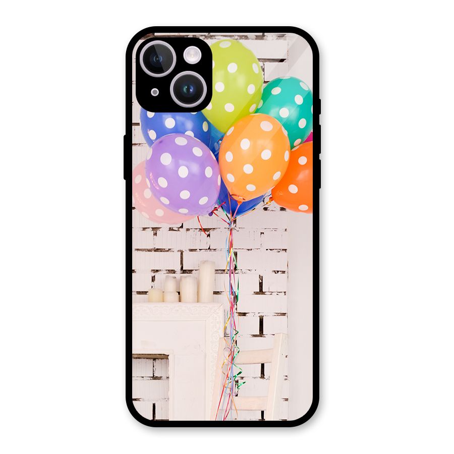 Party Balloons Glass Back Case for iPhone 14 Plus