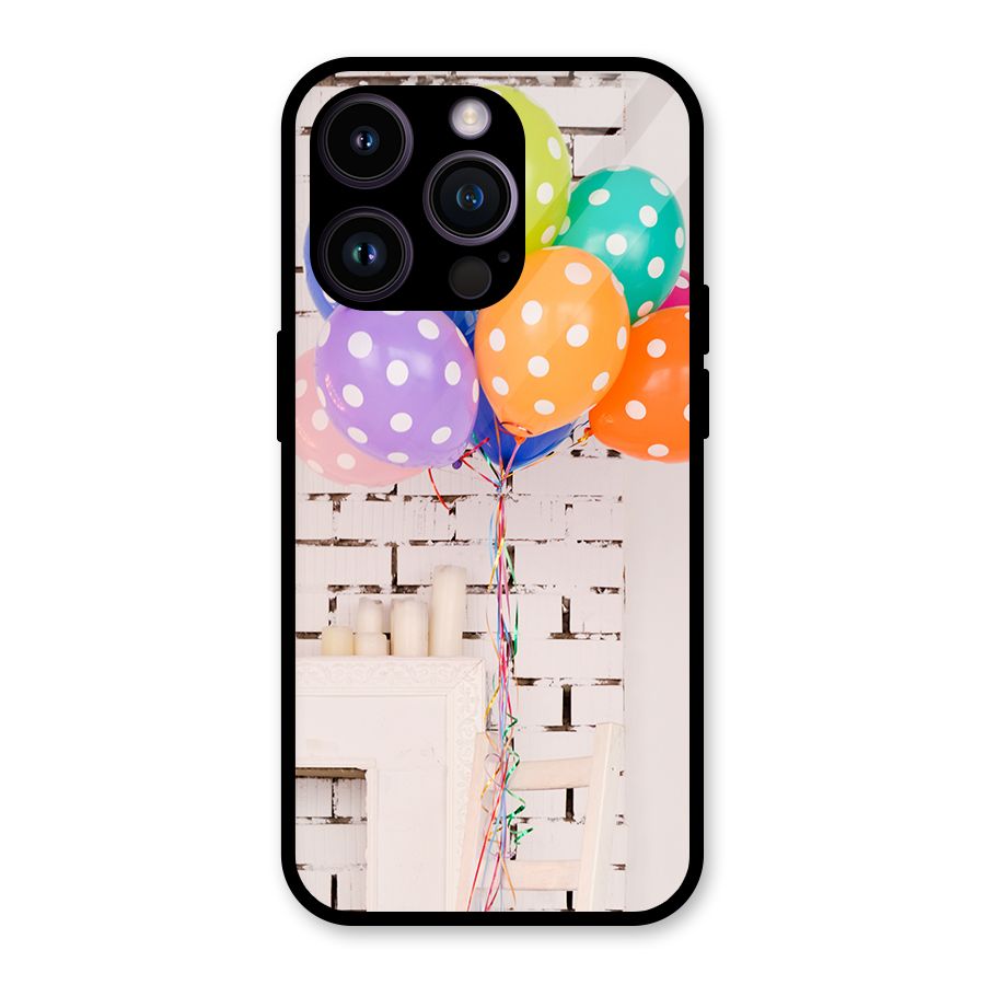 Party Balloons Glass Back Case for iPhone 14 Pro
