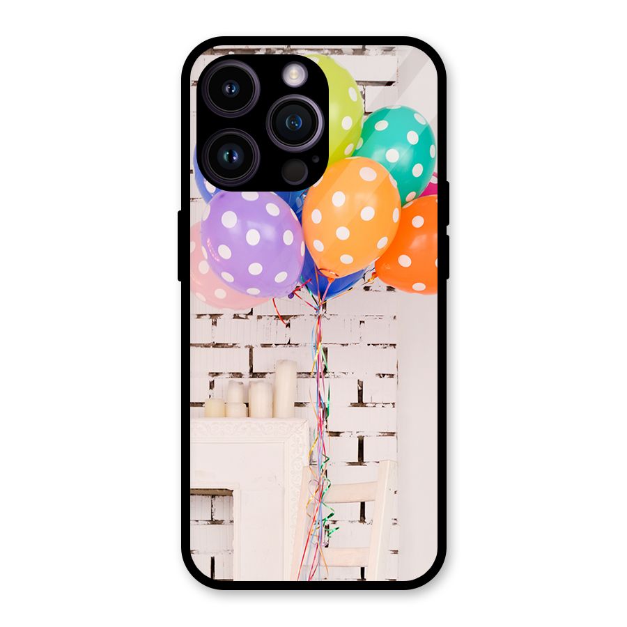 Party Balloons Glass Back Case for iPhone 14 Pro Max