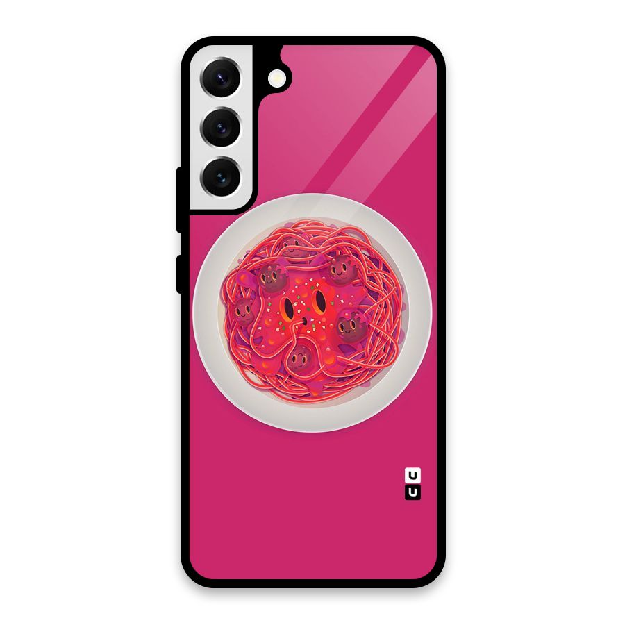 Pasta Cute Glass Back Case for Galaxy S22 Plus 5G