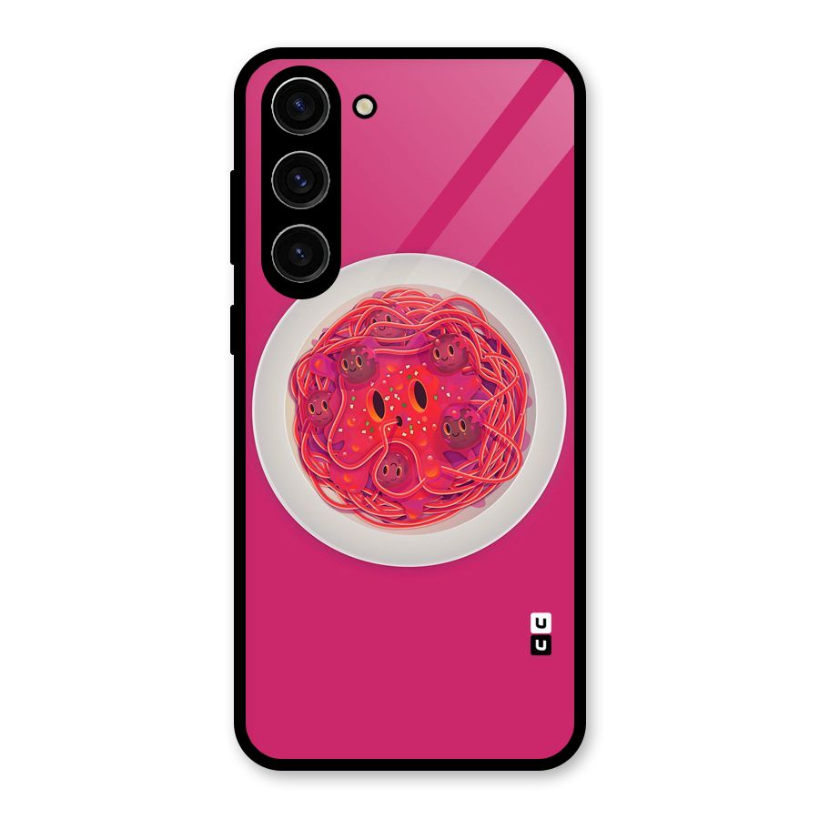 Pasta Cute Glass Back Case for Galaxy S23 Plus