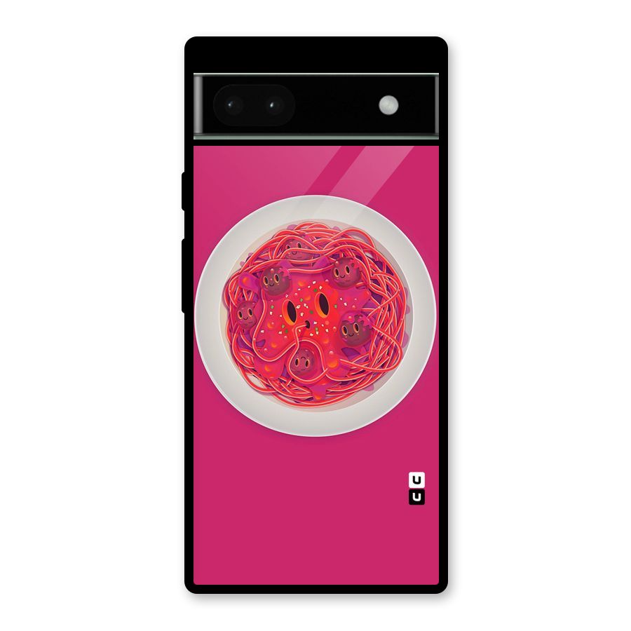 Pasta Cute Glass Back Case for Google Pixel 6a