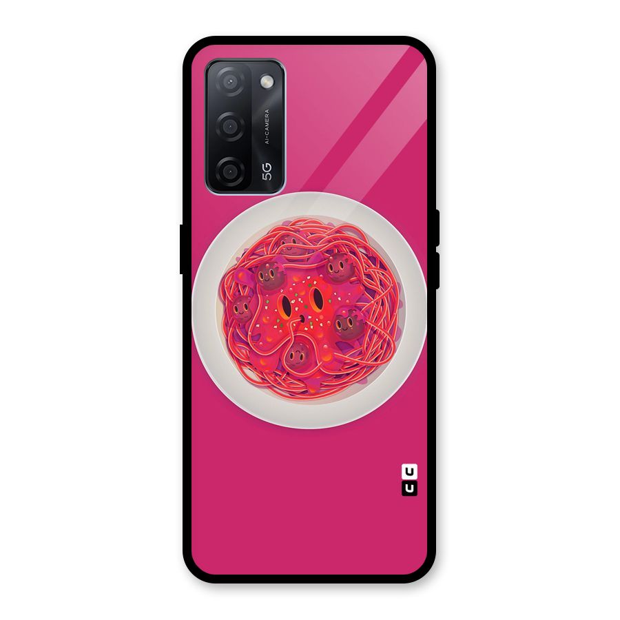 Pasta Cute Glass Back Case for Oppo A53s 5G