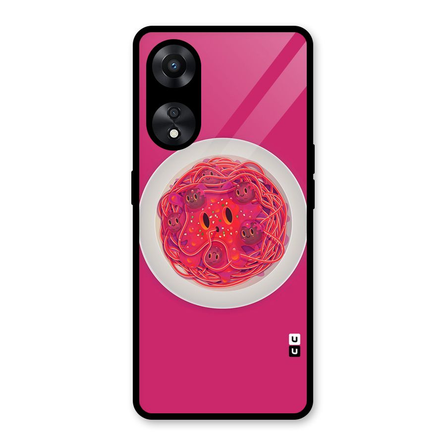 Pasta Cute Glass Back Case for Oppo A78