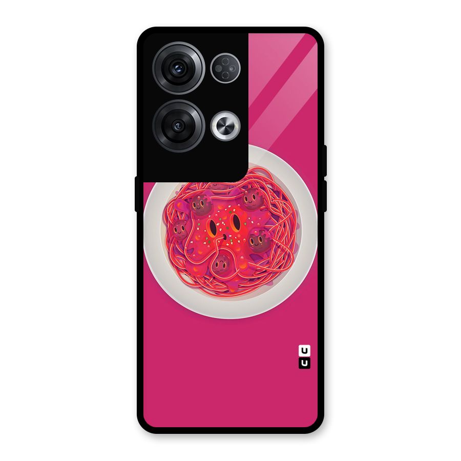 Pasta Cute Glass Back Case for Oppo Reno8 Pro 5G