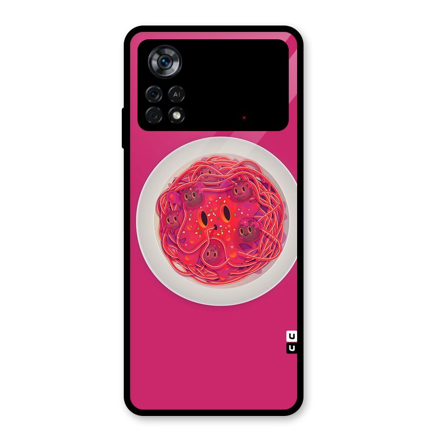 Pasta Cute Glass Back Case for Poco X4 Pro 5G