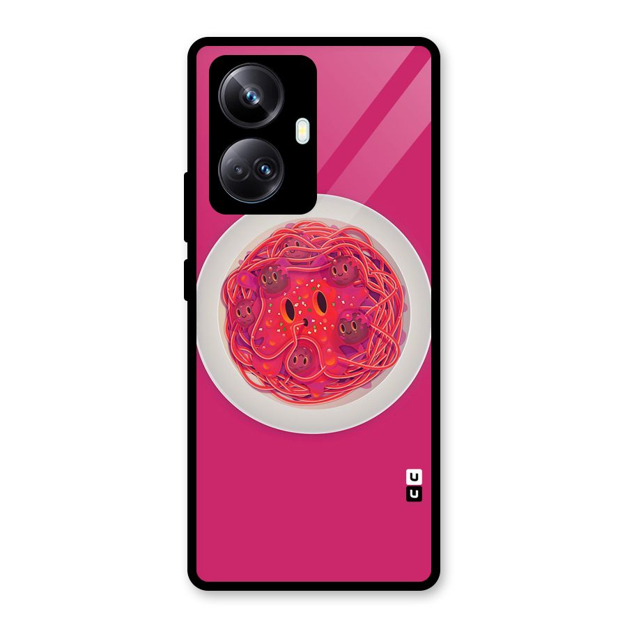 Pasta Cute Glass Back Case for Realme 10 Pro Plus