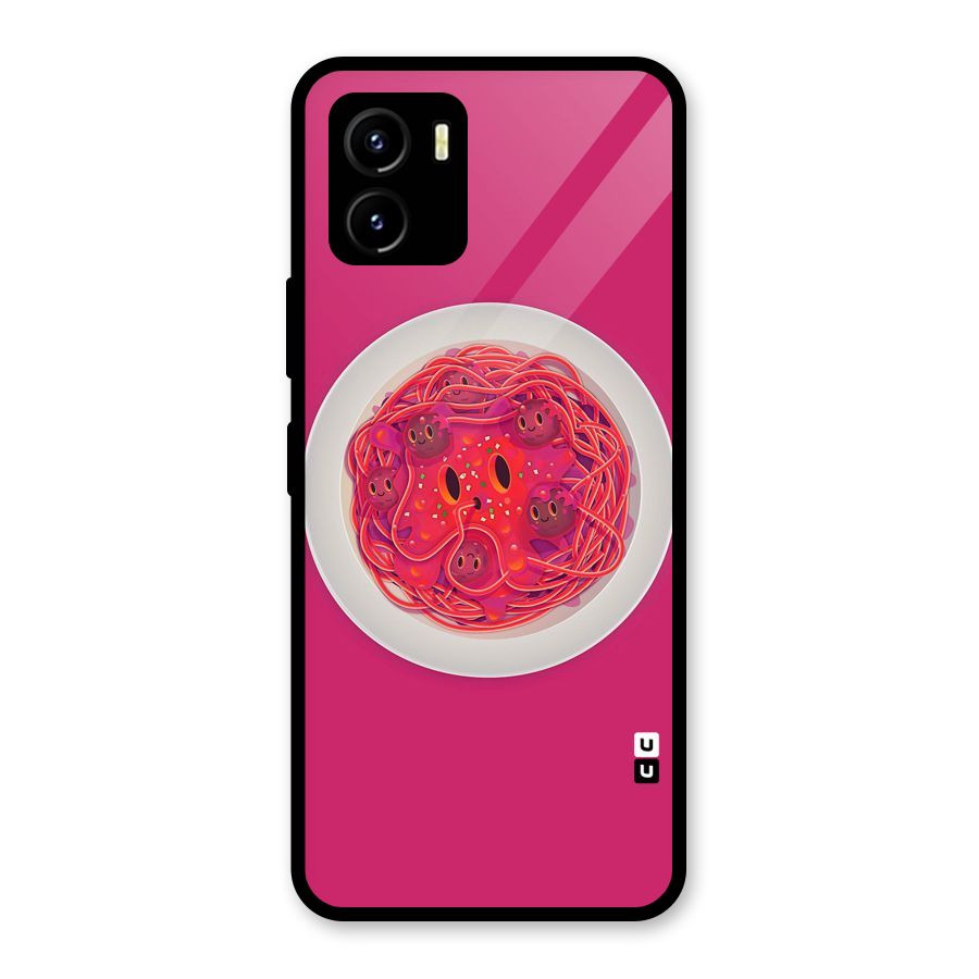 Pasta Cute Glass Back Case for Vivo Y15s