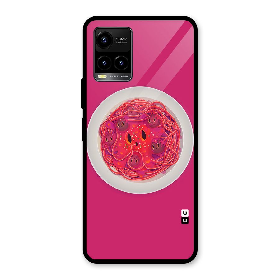 Pasta Cute Glass Back Case for Vivo Y21T