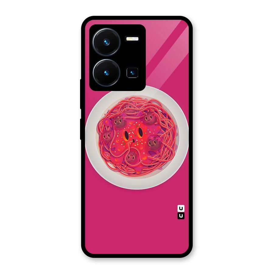 Pasta Cute Glass Back Case for Vivo Y35