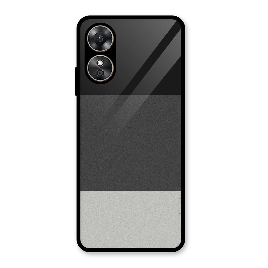 Pastel Black and Grey Glass Back Case for Oppo A17