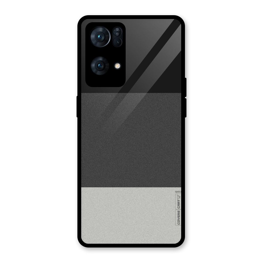 Pastel Black and Grey Glass Back Case for Oppo Reno7 Pro 5G