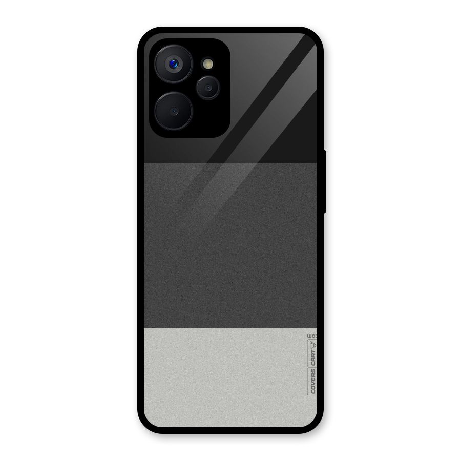 Pastel Black and Grey Glass Back Case for Realme 9i 5G