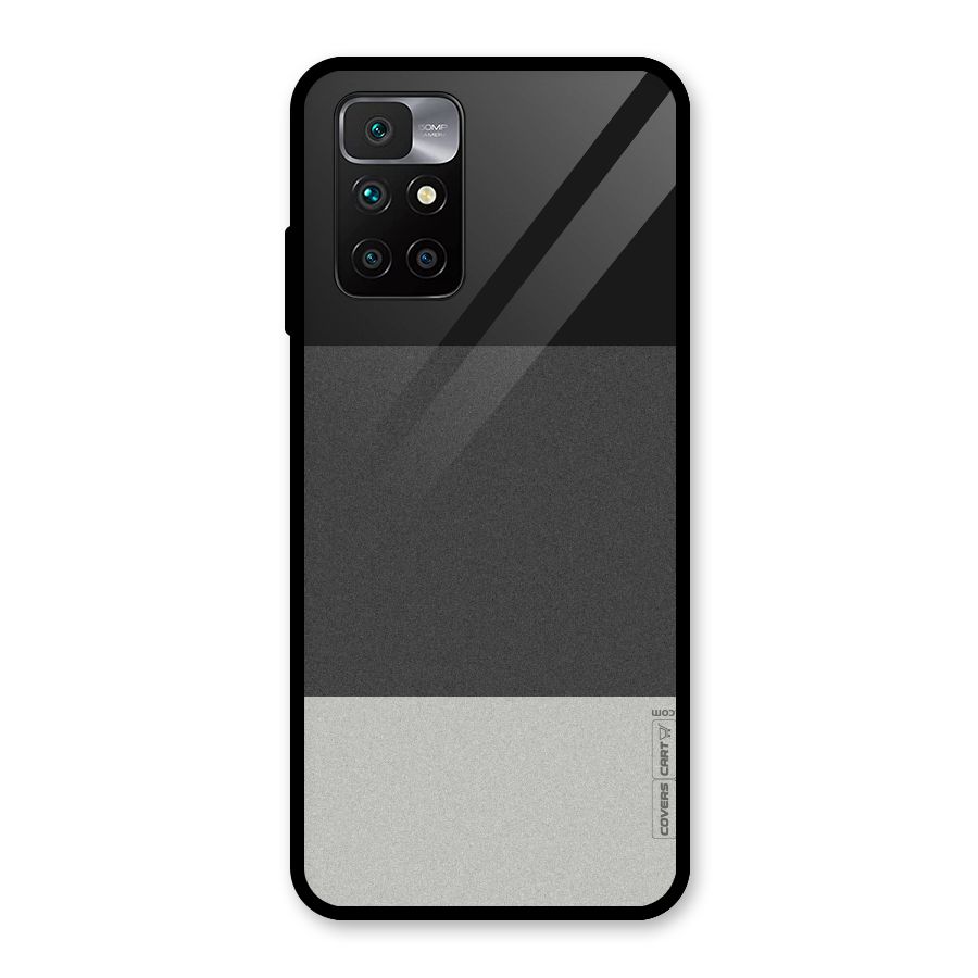 Pastel Black and Grey Glass Back Case for Redmi 10 Prime