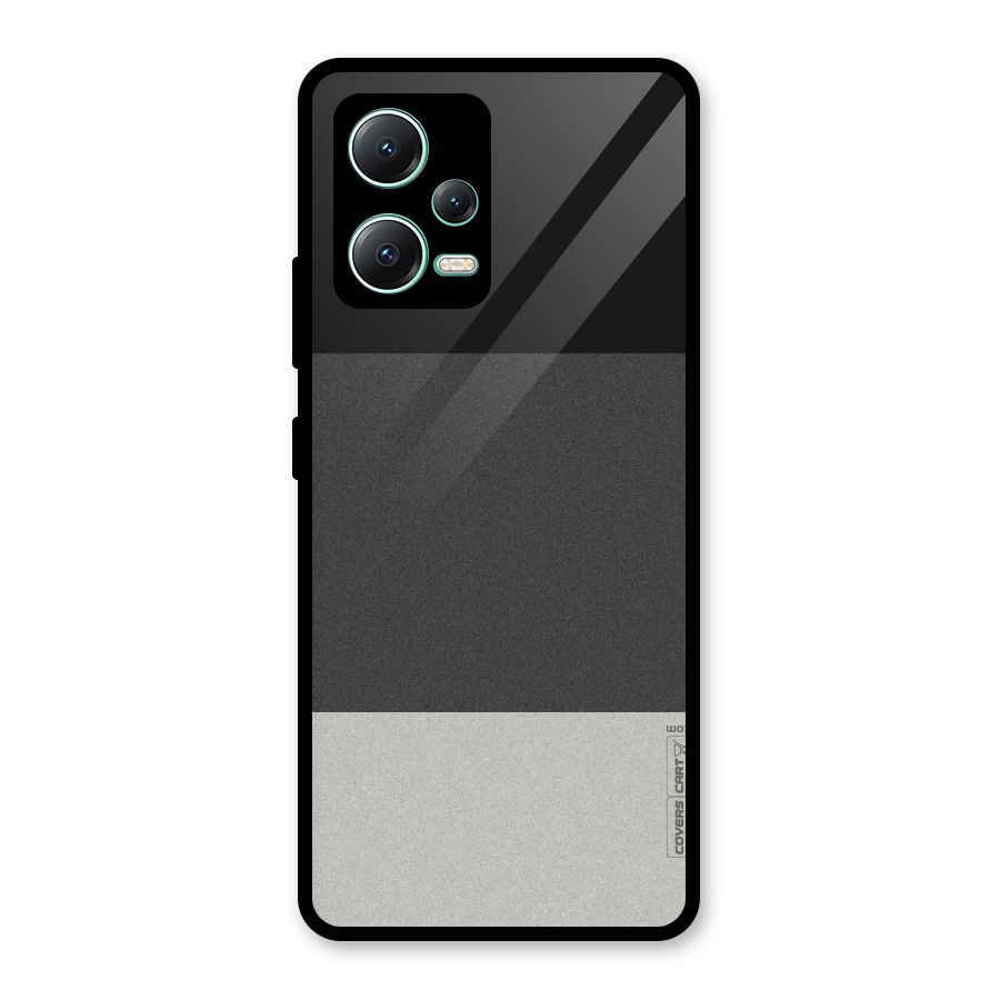 Pastel Black and Grey Glass Back Case for Redmi Note 12 5G
