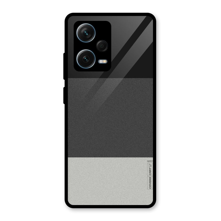 Pastel Black and Grey Glass Back Case for Redmi Note 12 Pro Plus 5G