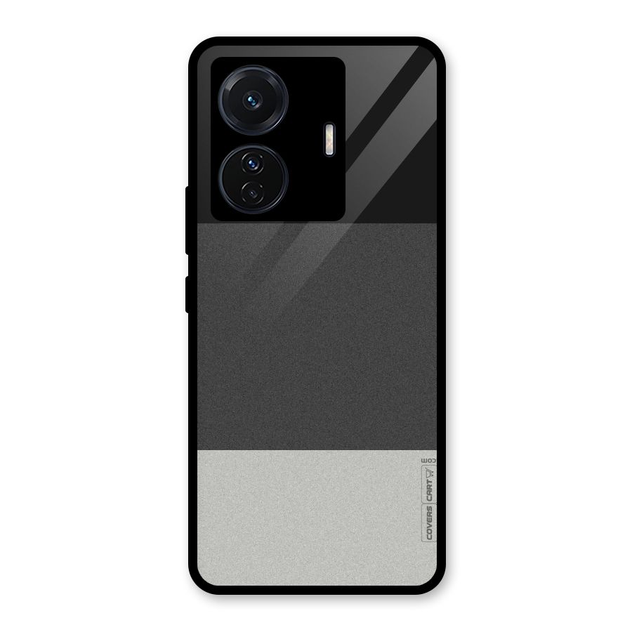 Pastel Black and Grey Glass Back Case for Vivo T1 Pro