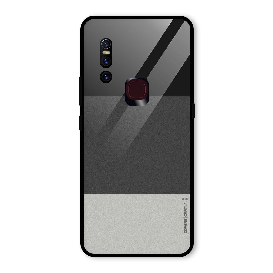 Pastel Black and Grey Glass Back Case for Vivo V15