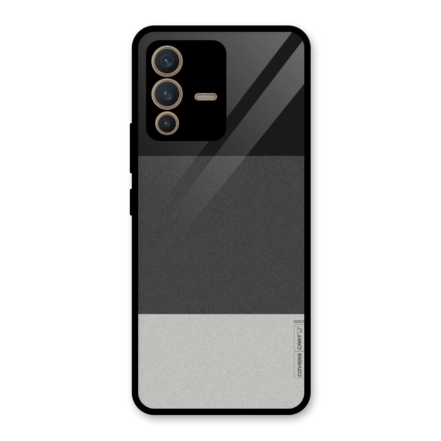 Pastel Black and Grey Glass Back Case for Vivo V23 5G