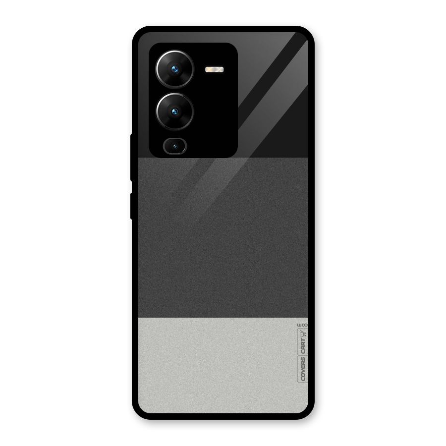 Pastel Black and Grey Glass Back Case for Vivo V25 Pro