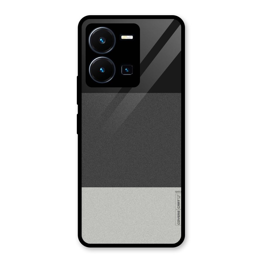 Pastel Black and Grey Glass Back Case for Vivo Y35