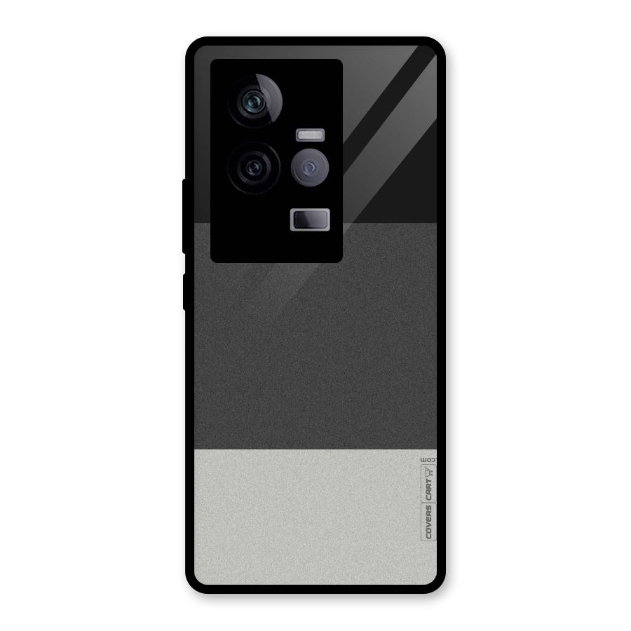 Pastel Black and Grey Glass Back Case for Vivo iQOO 11 5G