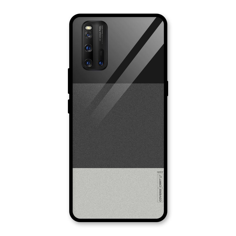 Pastel Black and Grey Glass Back Case for Vivo iQOO 3