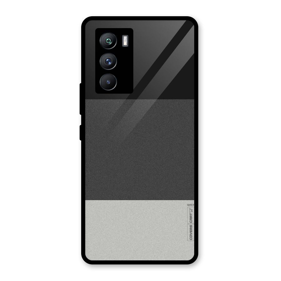 Pastel Black and Grey Glass Back Case for Vivo iQOO 9 SE