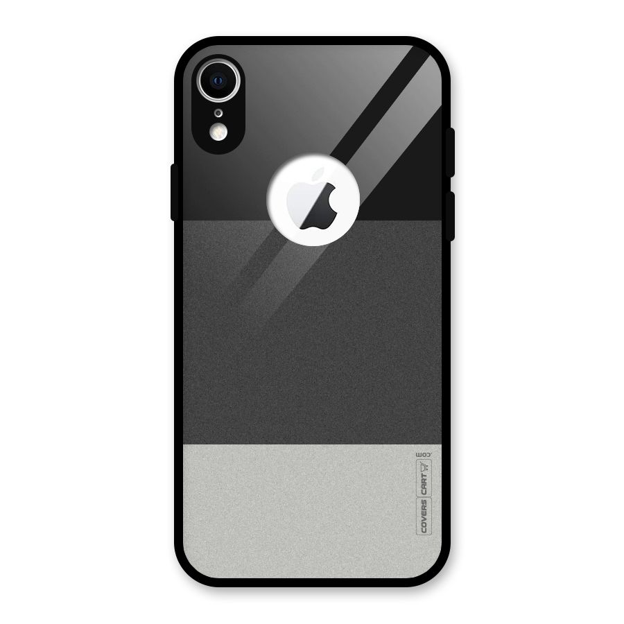 Pastel Black and Grey Glass Back Case for iPhone XR Logo Cut