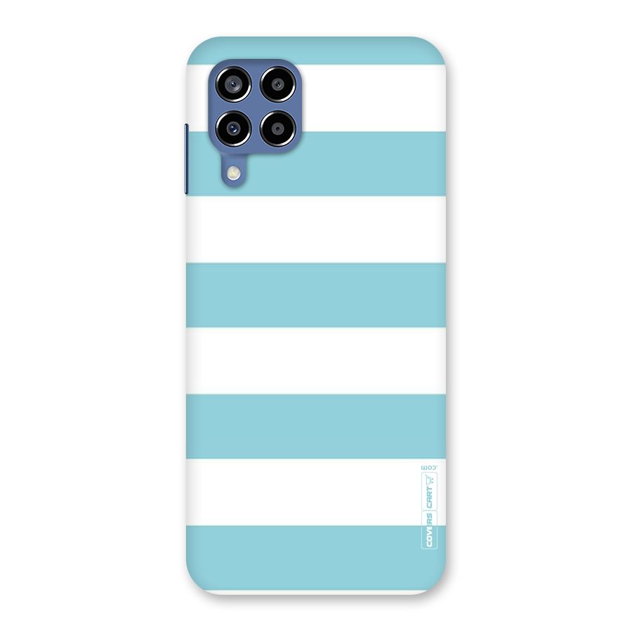 Pastel Blue White Stripes Back Case for Galaxy M53 5G