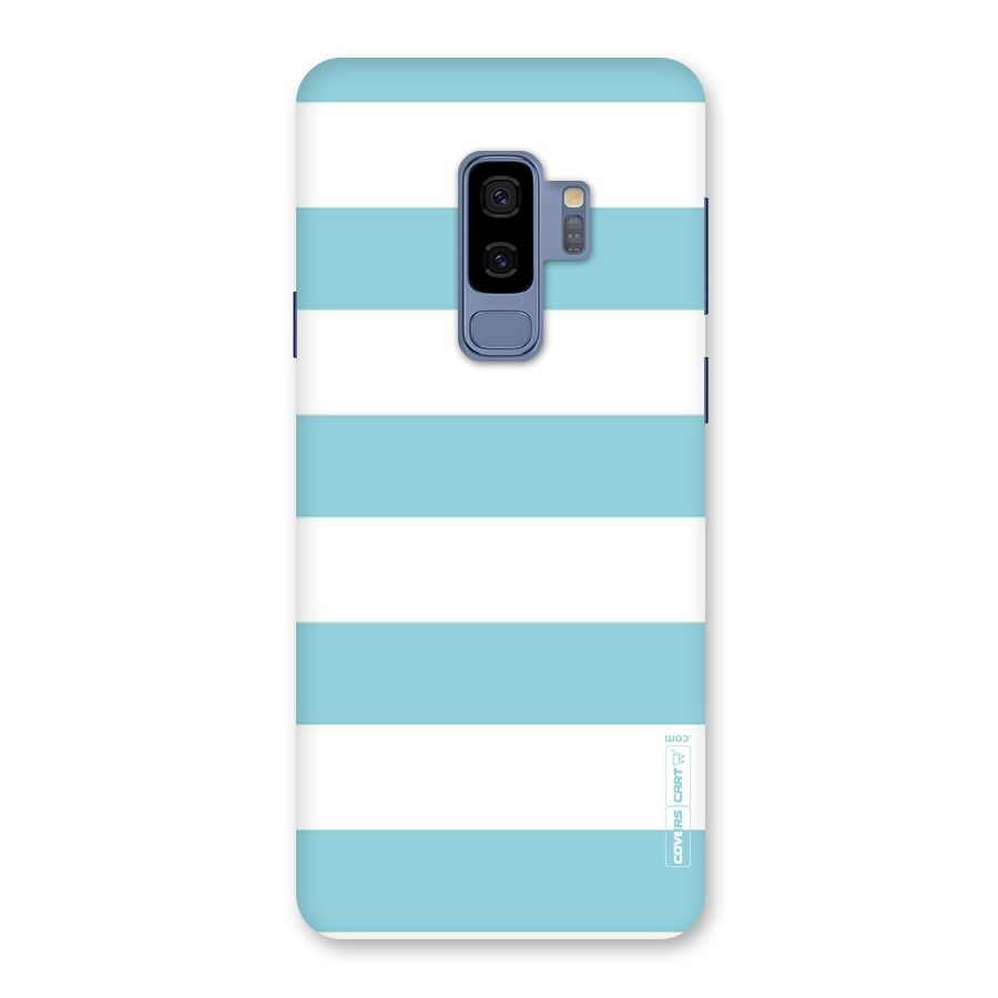 Pastel Blue White Stripes Back Case for Galaxy S9 Plus