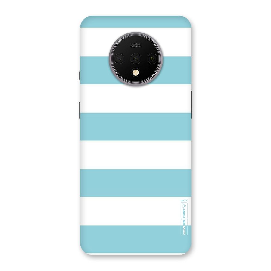 Pastel Blue White Stripes Back Case for OnePlus 7T
