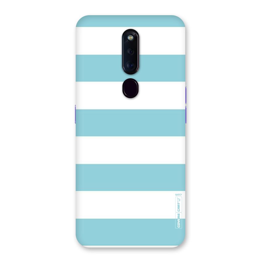 Pastel Blue White Stripes Back Case for Oppo F11 Pro