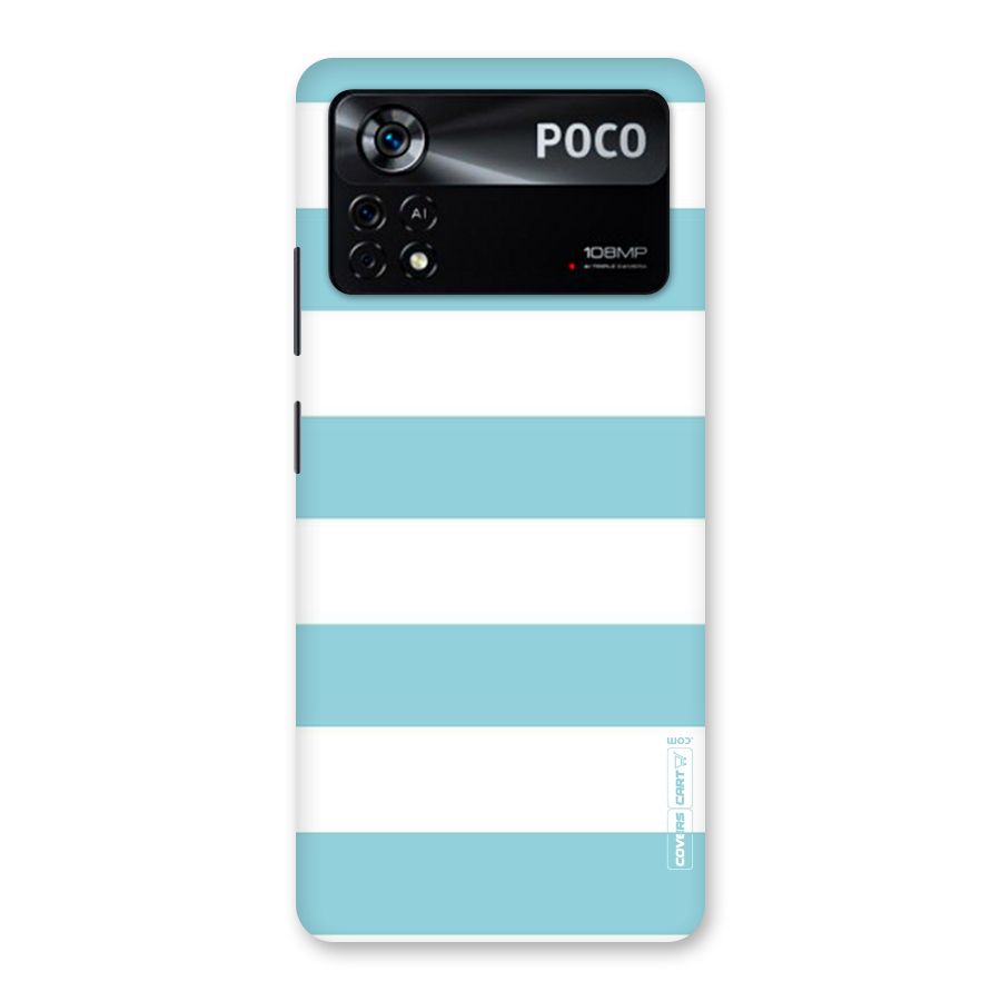 Pastel Blue White Stripes Back Case for Poco X4 Pro 5G