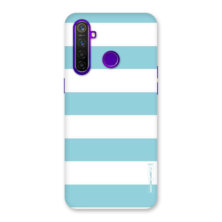 Pastel Blue White Stripes Back Case for Realme 5 Pro