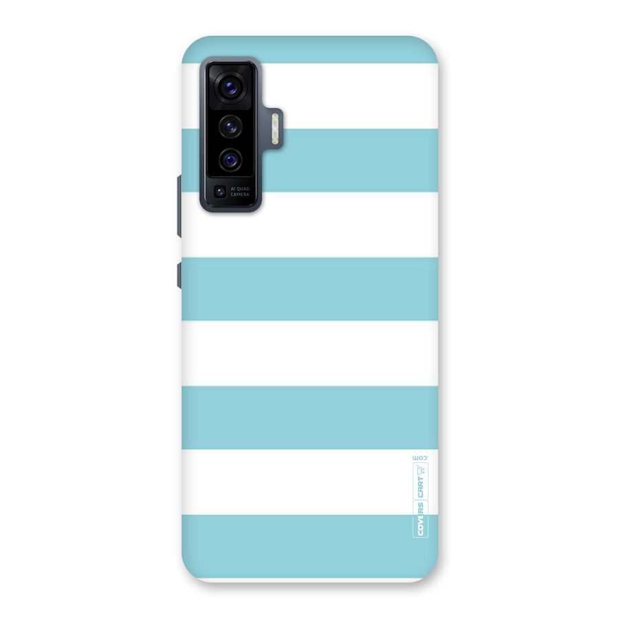 Pastel Blue White Stripes Back Case for Vivo X50