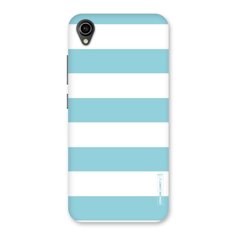 Pastel Blue White Stripes Back Case for Vivo Y90