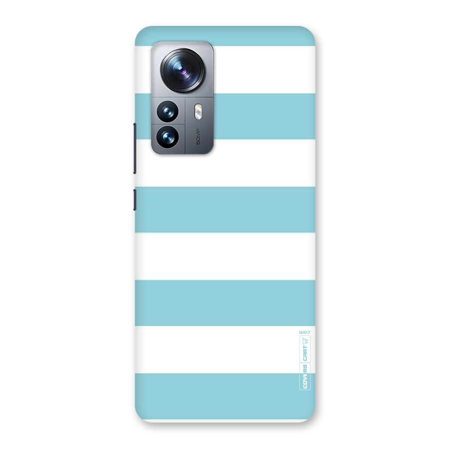 Pastel Blue White Stripes Back Case for Xiaomi 12 Pro