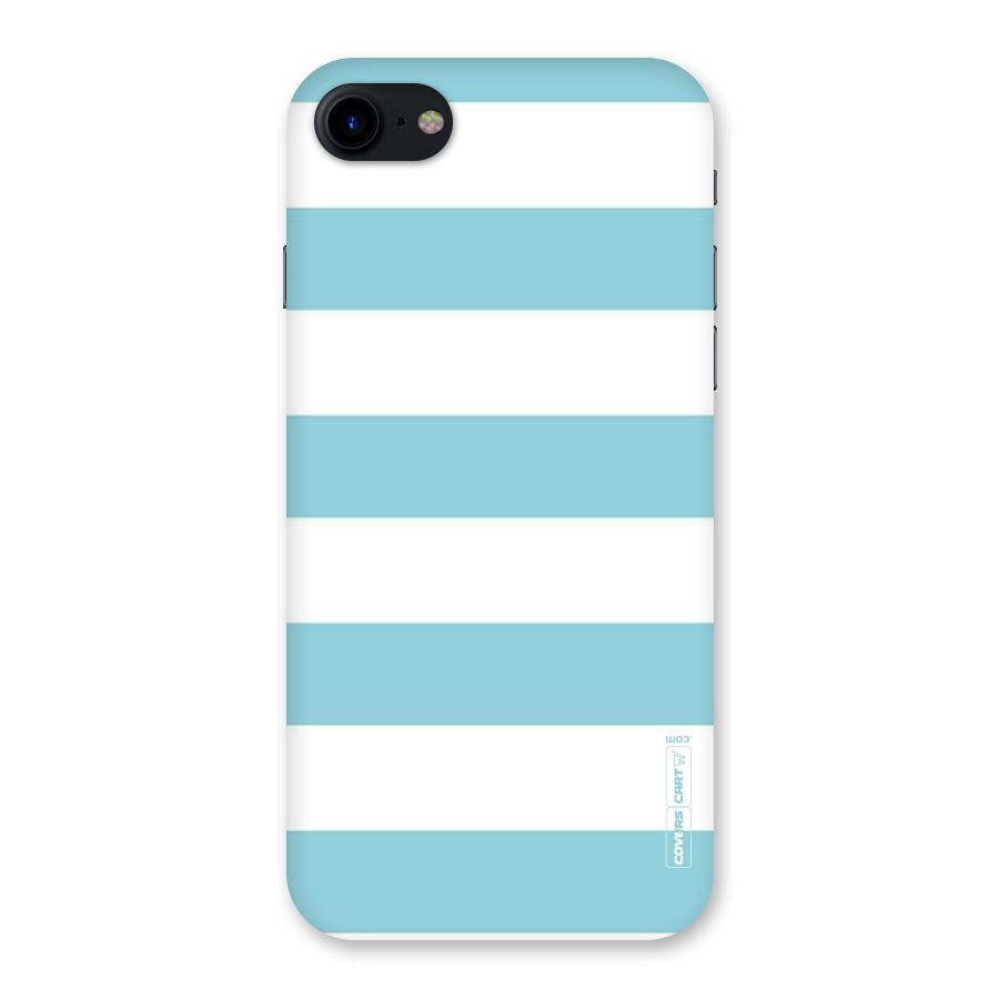 Pastel Blue White Stripes Back Case for iPhone SE 2020