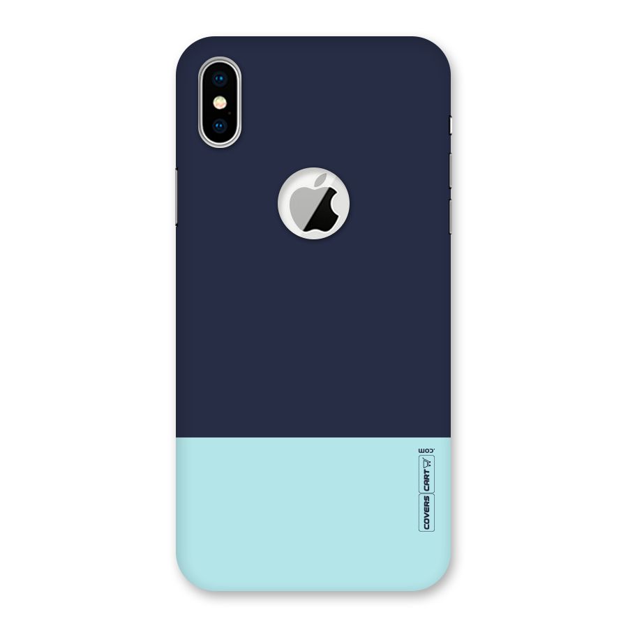 Pastel Blues Back Case for iPhone XS Logo Cut