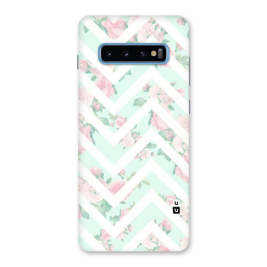 Pastel Floral Zig Zag Back Case for Galaxy S10 Plus