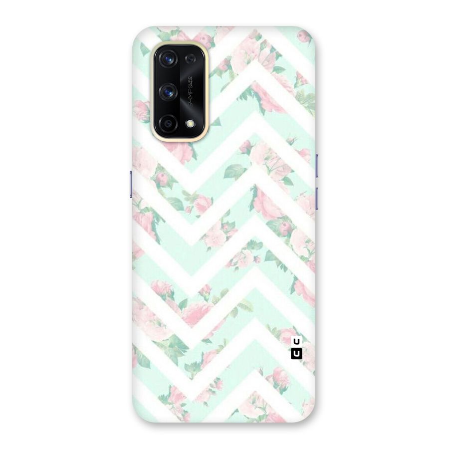 Pastel Floral Zig Zag Glass Back Case for Realme X7 Pro