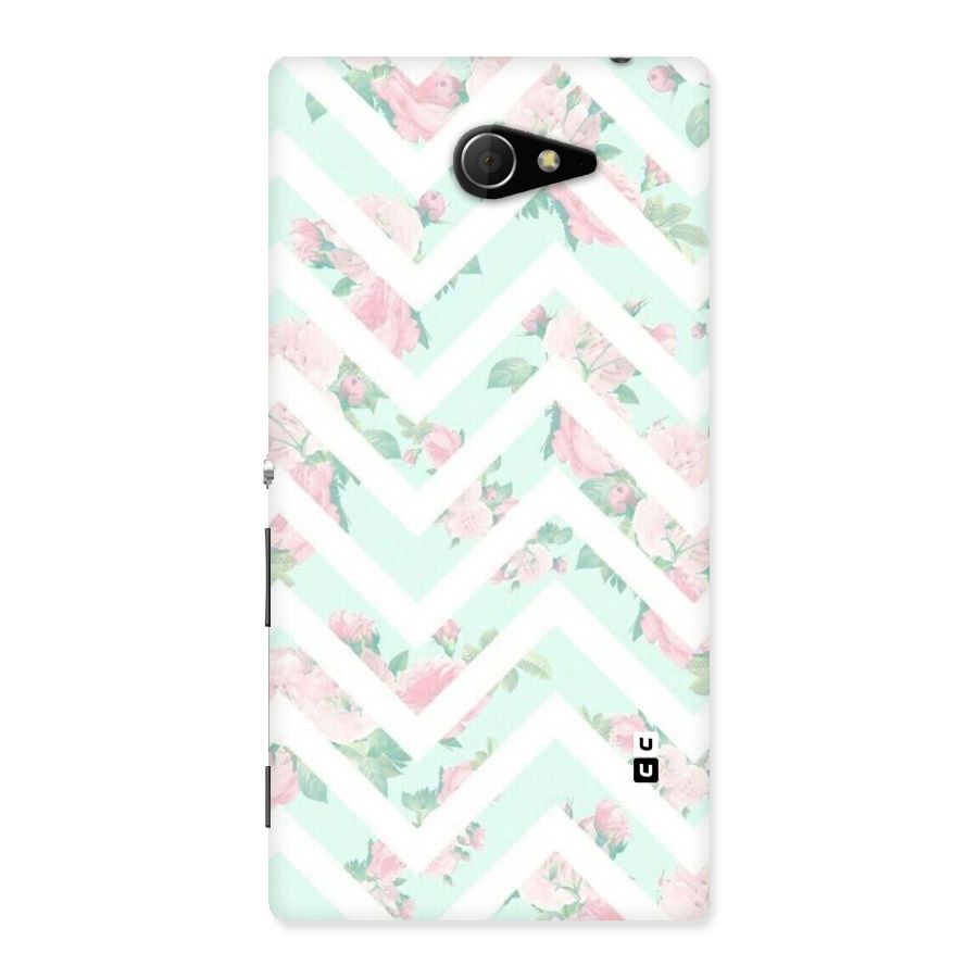 Pastel Floral Zig Zag Back Case for Sony Xperia M2