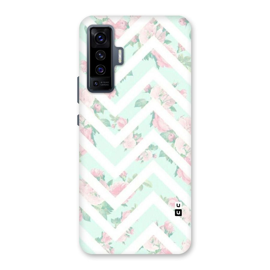 Pastel Floral Zig Zag Back Case for Vivo X50